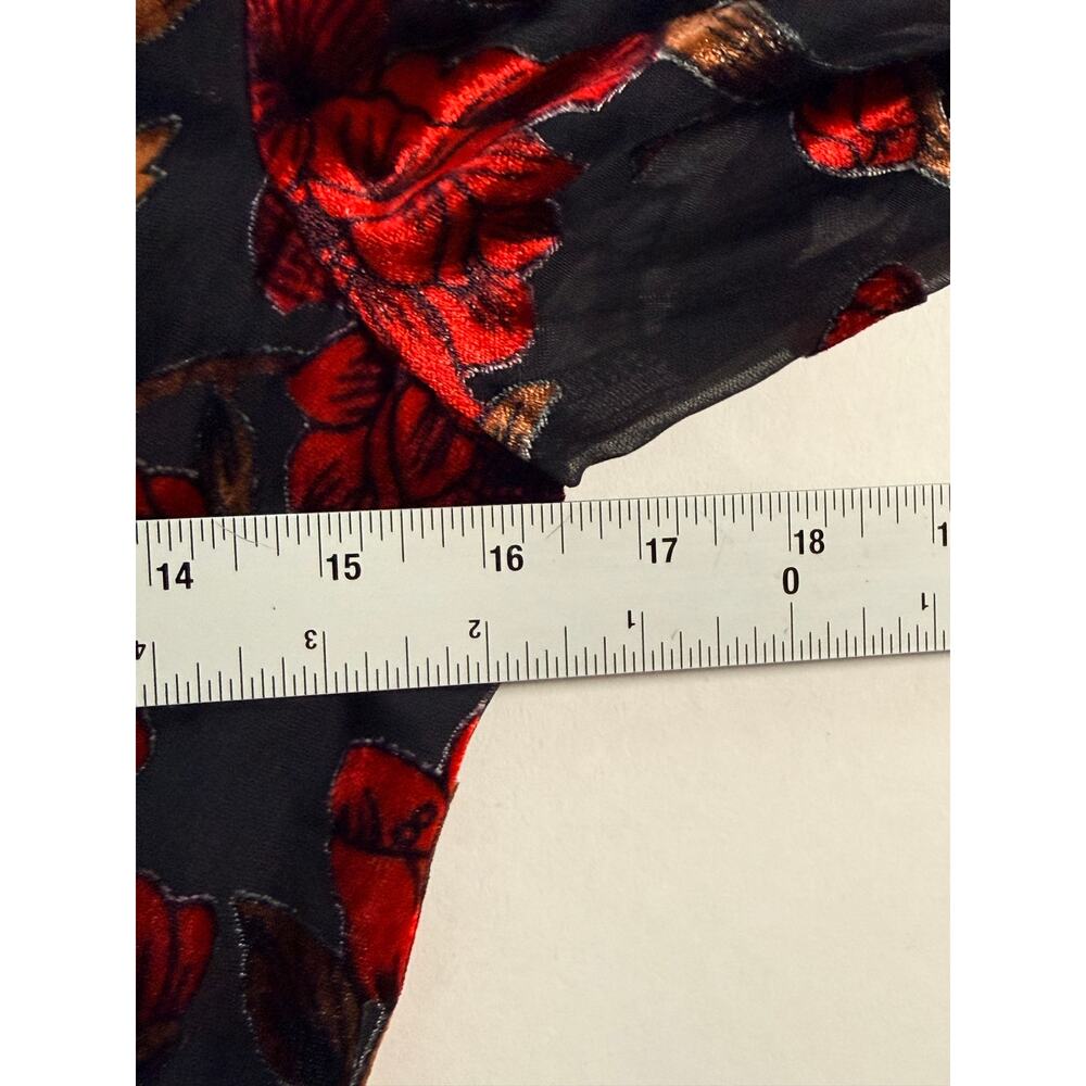 ASTR the Label Jalisca Floral Velvet Burnout Midi Dress S Red Black Whimsygoth - Picture 4 of 10
